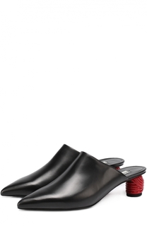 Кожаные мюли на декорированном каблуке Balenciaga