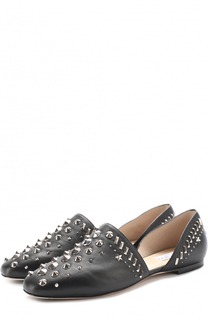 Кожаные балетки Globe с заклепками Jimmy Choo