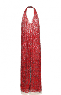 Платье с открытой спиной и пайетками Dries Van Noten