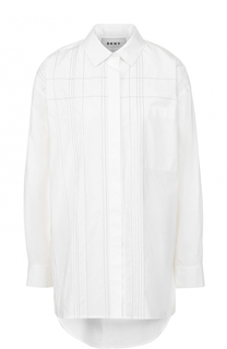 Блуза свободного кроя с удлиненной спинкой DKNY