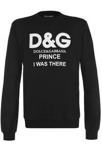 Хлопковый свитшот с контрастной надписью Dolce &amp; Gabbana