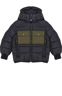 Пуховик с накладными карманами Moncler Enfant