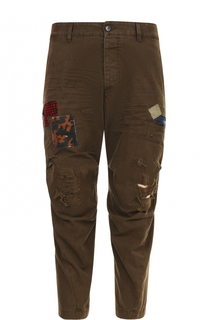 Брюки-скинни с декоративной отделкой Dsquared2