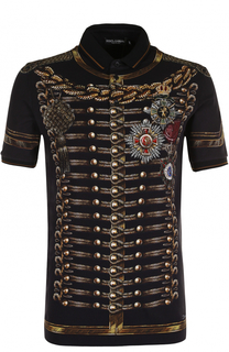 Хлопковое поло с принтом Dolce &amp; Gabbana