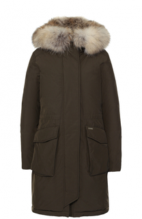 Пуховая парка с меховой отделкой капюшона Woolrich