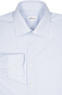 Хлопковая сорочка в клетку Brioni