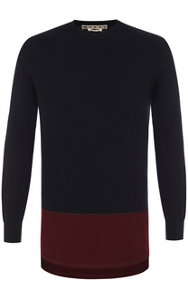 Шерстяной джемпер с контрастной отделкой и заплатками Marni