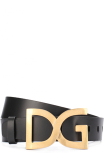 Кожаный ремень с логотипом бренда на пряжке Dolce &amp; Gabbana