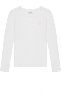 Однотонный лонгслив с логотипом бренда Polo Ralph Lauren