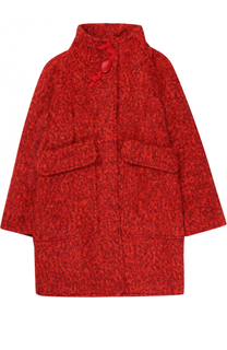 Пальто прямого кроя с воротником стойкой и объемными карманами I Pinco Pallino