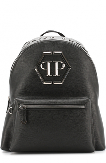 Кожаный рюкзак с логотипом бренда Philipp Plein
