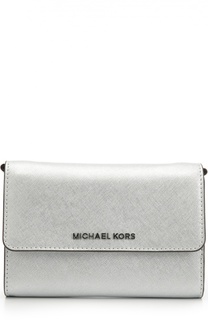 Сумка с клапаном Jet Set Travel из металлизированной кожи MICHAEL Michael Kors
