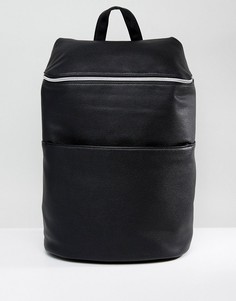 Черный рюкзак из искусственной кожи с молнией ASOS - Черный