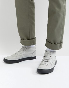 Серые парусиновые кроссовки на шнуровке и черной подошве ASOS - Серый