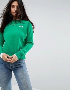 Oversize-свитшот бойфренда с логотипом на груди Fila - Зеленый