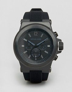 Oversize-часы с хронографом и силиконовым ремешком Michael Kors MK8152 Dylan - Черный