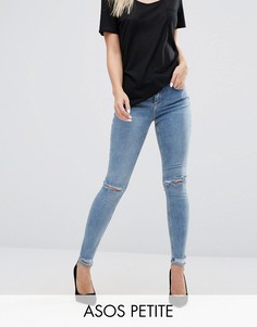 Рваные облегающие джинсы ASOS PETITE Lisbon - Синий