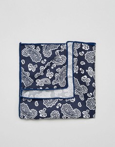Платок для нагрудного кармана с цветочным принтом Selected Homme - Темно-синий