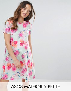 Свободное платье с цветочным принтом ASOS Maternity PETITE - Мульти