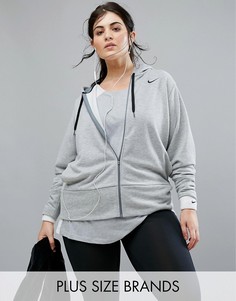 Худи серого цвета на молнии Nike Plus Training Dry - Серый