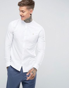 Белая приталенная оксфордская рубашка Farah Brewer - Белый