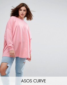 Легкий свободный свитшот ASOS CURVE - Розовый