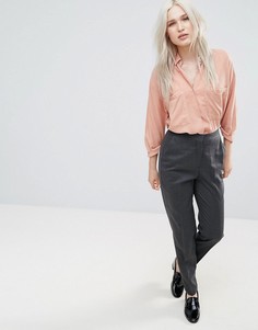 Приталенные брюки из смешанной шерсти Selected Valina - Серый