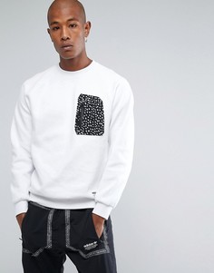 Белый свитшот с круглым вырезом и карманом adidas Originals NMD BS2490 - Белый