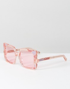 Розовые солнцезащитные оверсайз-очки кошачий глаз Pared - Розовый