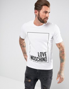 Белая футболка с логотипом Love Moschino - Белый