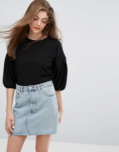 Свитшот с пышными рукавами New Look - Черный