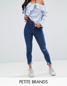 Джинсы скинни с разрезами на коленках New Look Petite - Синий