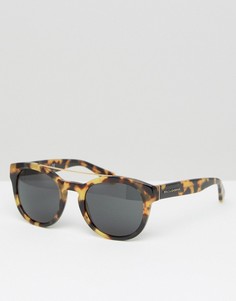 Солнцезащитные очки в круглой черепаховой оправе Dolce & Gabbana - Коричневый