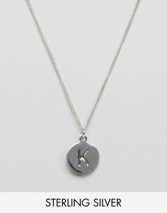 Серебряное ожерелье с буквой K Fashionology - Серебряный