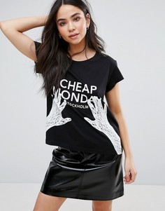 Футболка с логотипом и принтом Cheap Monday - Черный
