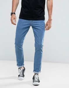 Укороченные узкие джинсы в винтажном стиле с подвернутыми краями Hoxton Denim - Синий