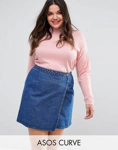 Джемпер с добавлением шелка ASOS CURVE - Розовый