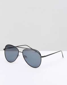 Черные солнцезащитные очки-авиаторы ASOS - Черный