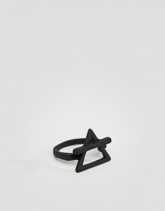 Черное матовое кольцо геометрической формы ASOS - Черный