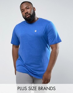 Длинная меланжевая футболка с асимметричным краем Le Breve PLUS - Темно-синий