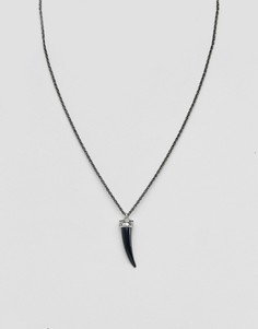 Черное ожерелье с подвеской-клыком ASOS - Черный