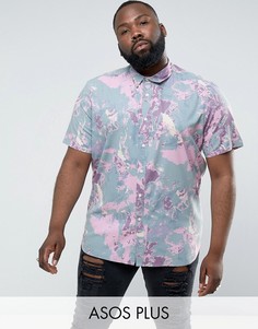 Рубашка классического кроя с принтом ASOS PLUS - Розовый