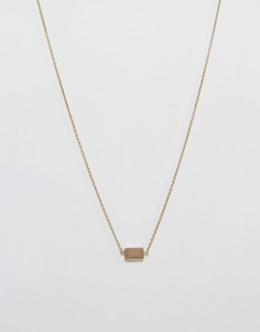 Золотистое ожерелье с рифленой подвеской Icon Brand - Золотой