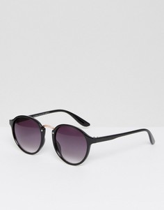 Розово-золотистые круглые солнцезащитные очки 7X - Черный
