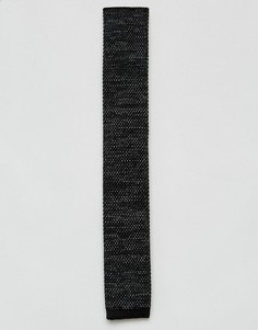 Трикотажный галстук с узором 7X - Черный