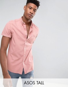 Розовая джинсовая рубашка классического кроя ASOS TALL - Розовый