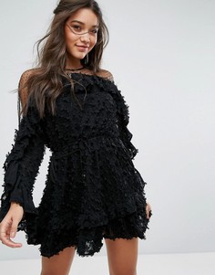 Платье мини с 3D отделкой в виде цветов Stevie May - Черный