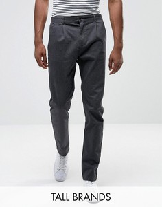 Зауженные брюки со складками Selected Homme TALL - Серый