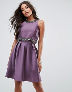 Короткое приталенное платье Little Mistress - Фиолетовый