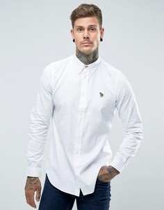 Белая оксфордская рубашка приталенного кроя с логотипом-зеброй PS by Paul Smith - Белый